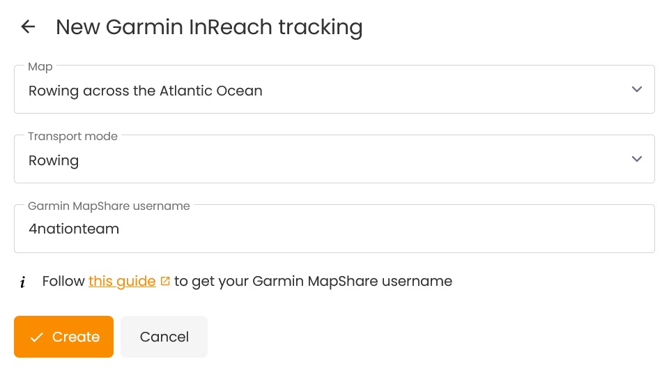 Enable the TravelMap Live Tracking to synchronize your Garmin inReach GPS device