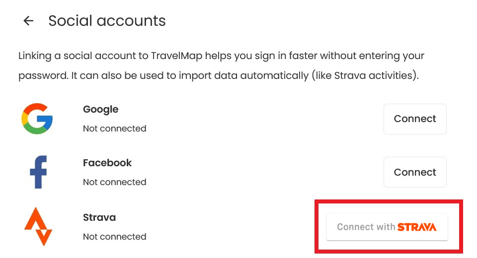 Connect your Strava account to TravelMap to import your activities on a global interactive map