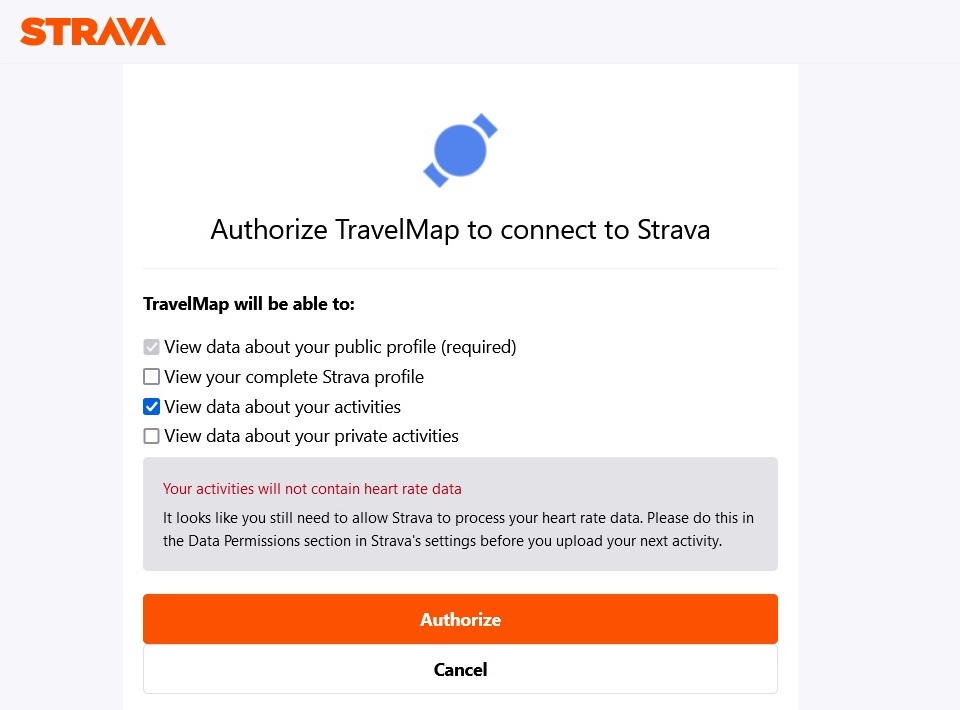 Allow sharing your Strava activities to TravelMap