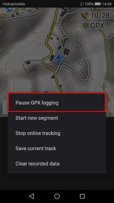 OsmAnd stop GPX tracking